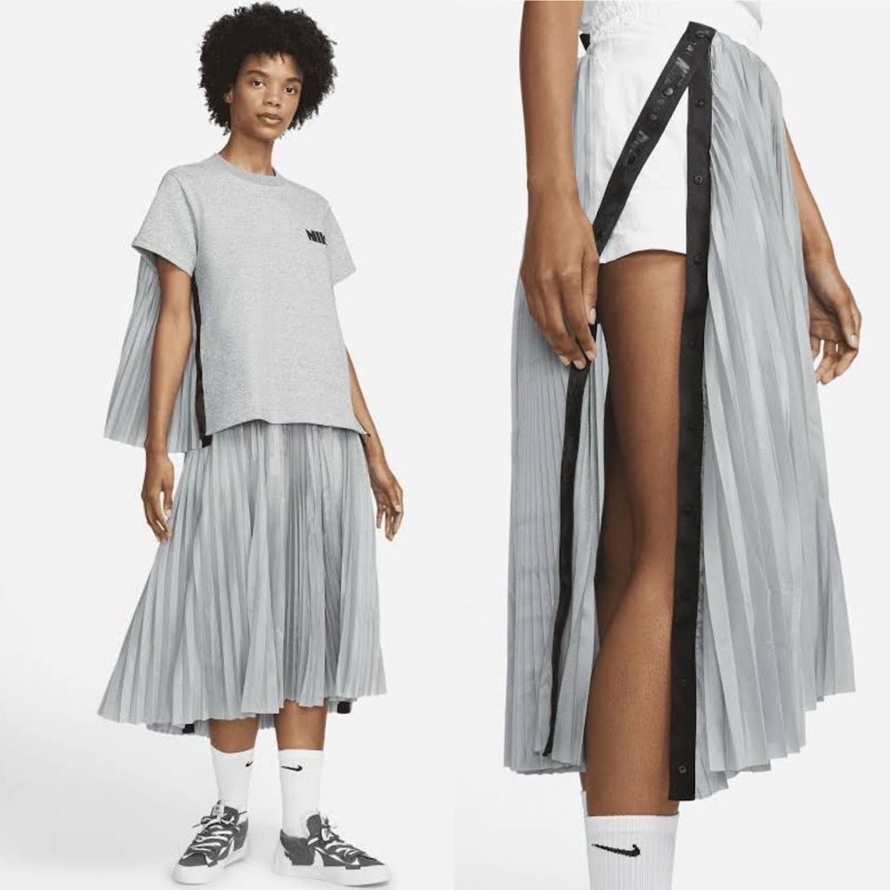 Nike x Sacai Pleated Skirt Size XS Layered Technical Midi Skirt